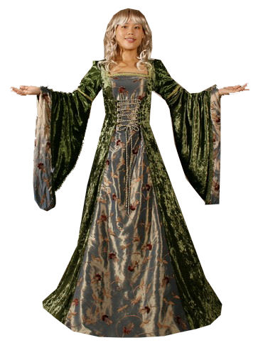 Ladies Medieval Renaissance Costume and Headdress Size 18 - 20 Image